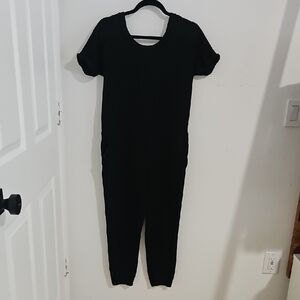 Theory Black Short Sleeve Jumpsuit
